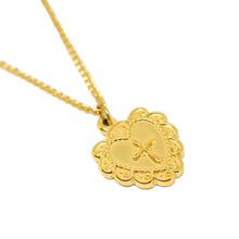 ESN 8145: All IPG Cross Inside Sacred Heart Necklace (15.5