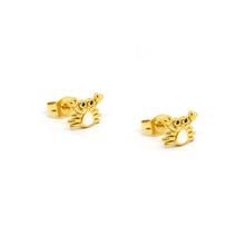 ESE 8147: All IPG Baby Crab w/ Mop Ctr Stud Earrings