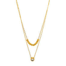 ESN 8171: Jessica All IPG 9-Ball & Enclosed Cz Double Necklace
