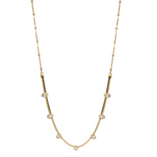 ESN 8187:All IPG 7-Teardrop Cz Necklace (45cm+5cm Ch)