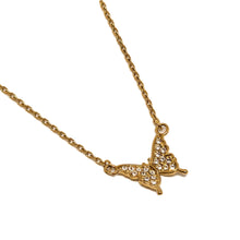 ESN 8194: All IPG Cz-Studded Solo Butterfly Necklace (45cm+5cm Ch)