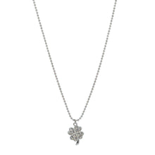 ESN 8196: Cz-Studded Four-Luck Clover Necklace (45cm+5cm Ch)
