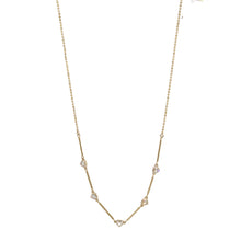 ESN 8276: All IPG 5x Tiny Heart Cz Dainty Necklace (45+5cm)