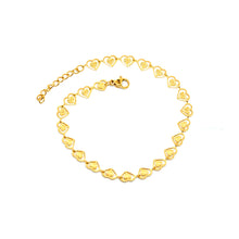 ESA 8337: All IPG Delicate Double Heart Outline Anklet