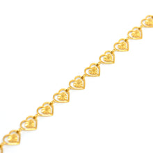 ESA 8337: All IPG Delicate Double Heart Outline Anklet