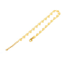 ESA 8337: All IPG Delicate Double Heart Outline Anklet