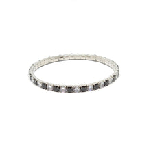 ESBL 8347: Black & Bright White Cz Adjustable Bracelet