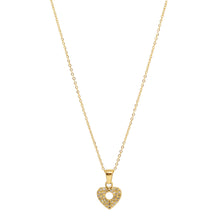 ESN 8356: All IPG Cz-Studded Heavy Heart Necklace (17.5