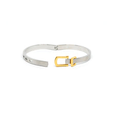 ESBG 8477: Matte Belt w/ Glossy IPG Buckle Hard Bangle (6mm)