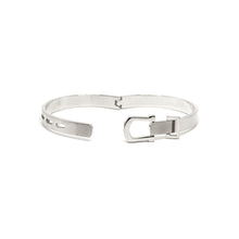 ESBG 8478: Matte Belt w/ Glossy S/S Buckle Hard Bangle (8mm)