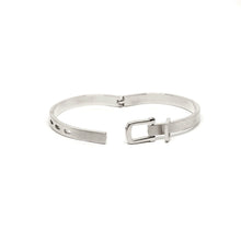ESBG 8482: Matte Belt w/ Glossy S/S Buckle Hard Bangle (6mm)