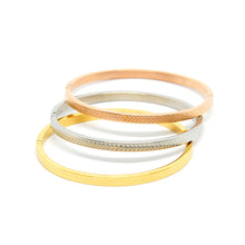 ESBG 8483: Set of 3 Wheat Pattern Hard Bangle SS/YG/RG
