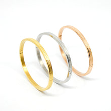 ESBG 8483: Set of 3 Wheat Pattern Hard Bangle SS/YG/RG