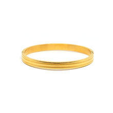 ESBG 8485: All IPG 2-Matte Lined Glossy Hard Bangle (6mm)