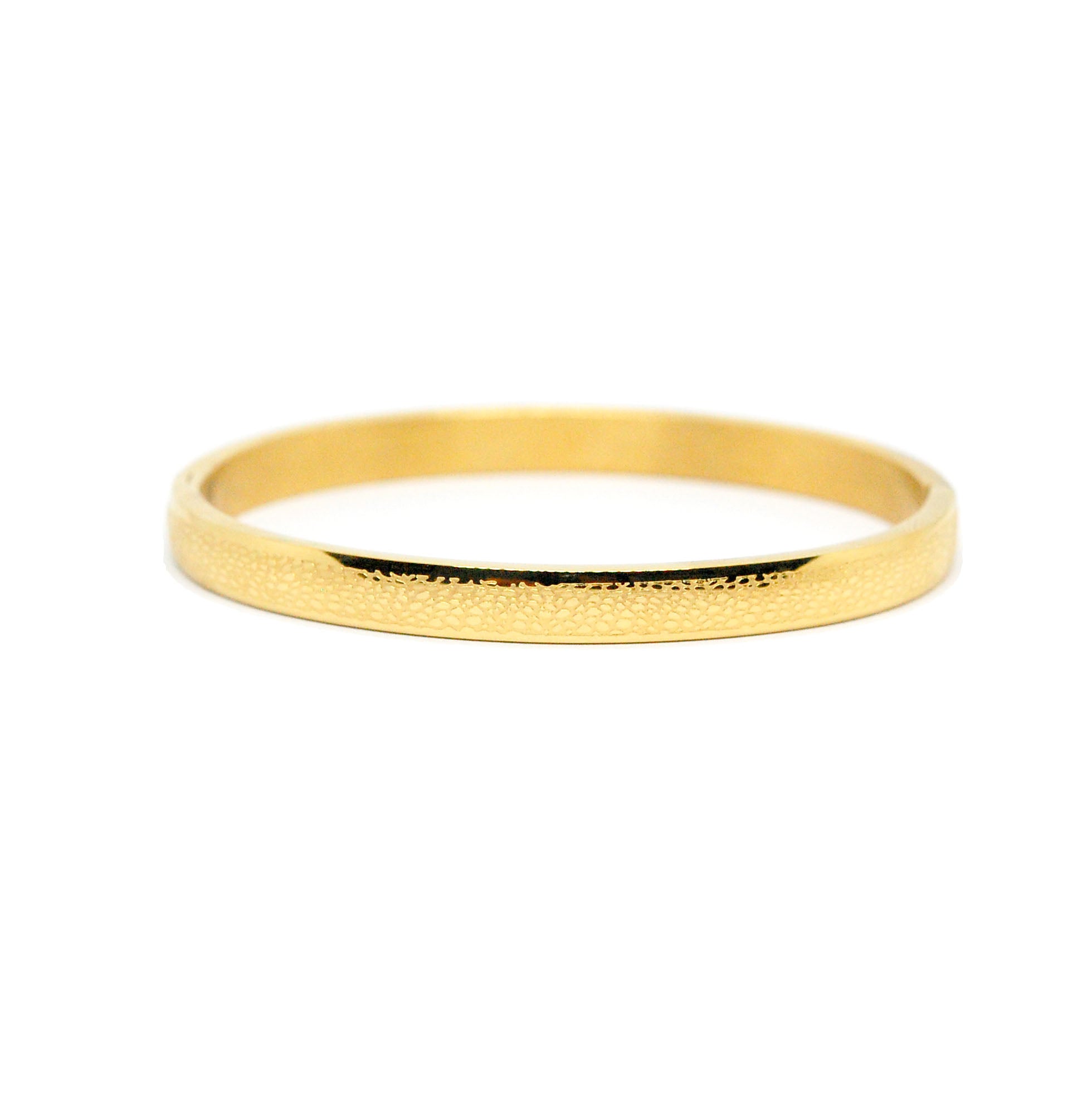ESBG 8487: All IPG Delicately Etched Rounded Hard Bangle (6mm)