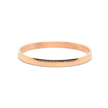 ESBG ose-Gold Plated Delicately Etched Rounded Hard Bangle (6mm)