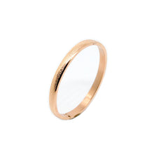 ESBG ose-Gold Plated Delicately Etched Rounded Hard Bangle (6mm)