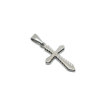 ESP 8514: Med Diagonal Line Cross Pendant