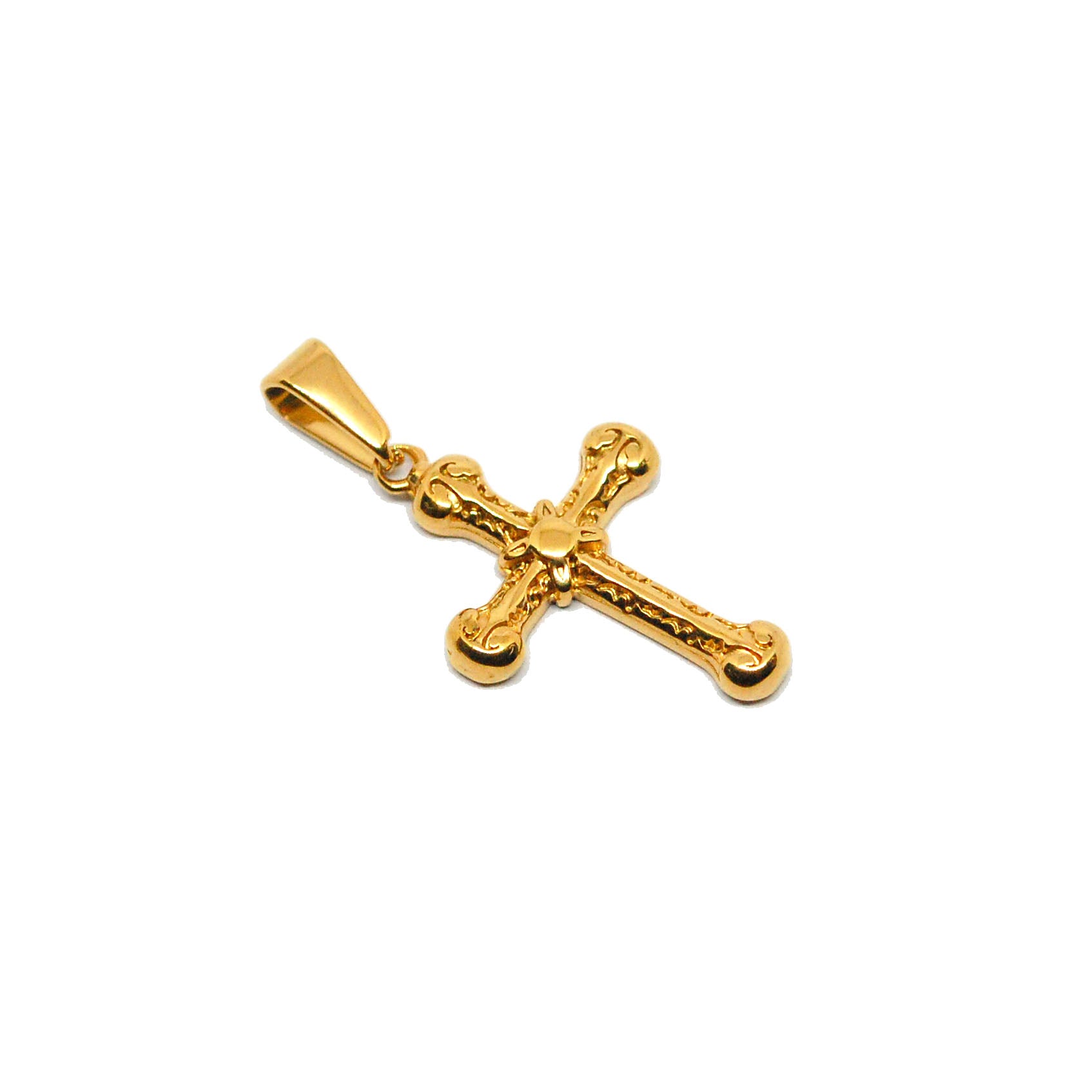 ESP 8522: All IPG Fleur de Lis Cross Pendant