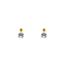 ESE 8535: All IPG 7mm Cz Circle Studs w/ Baby Safe Chapita Earrings