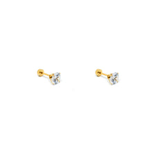 ESE 8535: All IPG 7mm Cz Circle Studs w/ Baby Safe Chapita Earrings