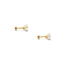 ESE 8535: All IPG 7mm Cz Circle Studs w/ Baby Safe Chapita Earrings