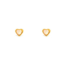 ESE 8536: All IPG Enclosed Heart 6mm Special Stone Studs w/ Baby Safe Chapita Earrings