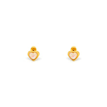 ESE 8536: All IPG Enclosed Heart 6mm Special Stone Studs w/ Baby Safe Chapita Earrings
