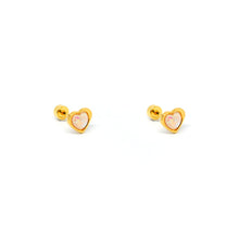 ESE 8536: All IPG Enclosed Heart 6mm Special Stone Studs w/ Baby Safe Chapita Earrings