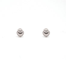 ESE 8538: Baby Heart Etched Sides w/ Child Safe Ball Chapita Earrings (4mm)