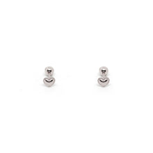 ESE 8538: Baby Heart Etched Sides w/ Child Safe Ball Chapita Earrings (4mm)