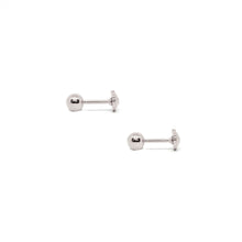 ESE 8538: Baby Heart Etched Sides w/ Child Safe Ball Chapita Earrings (4mm)