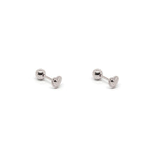 ESE 8538: Baby Heart Etched Sides w/ Child Safe Ball Chapita Earrings (4mm)