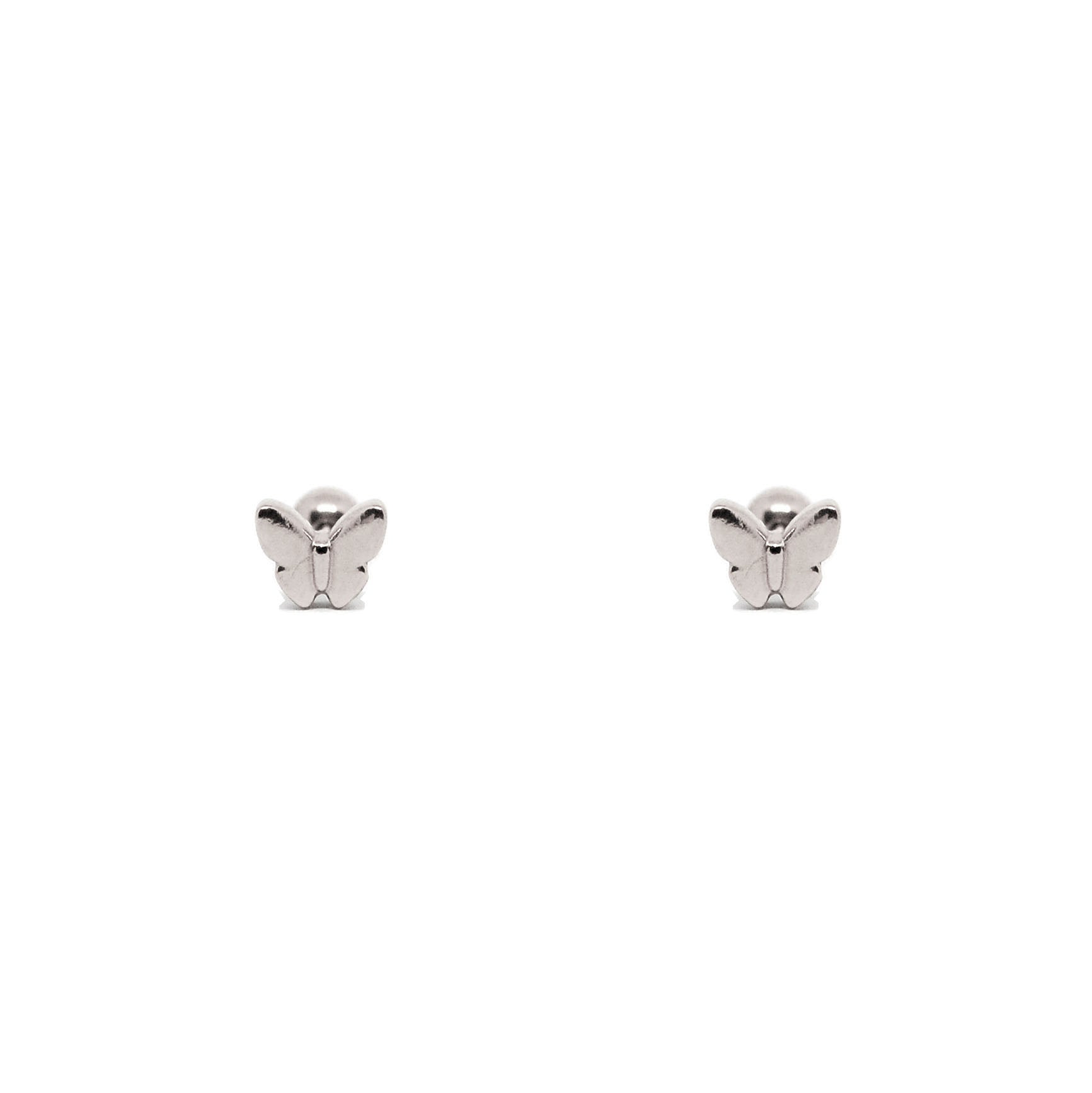 ESE 8540: Solid Butterfly Studs w/ Child Safe Ball Chapita
