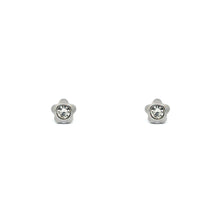 ESE 8542: Petal Flower w/ 4mm Cz Ctr & Baby Safe Chapita Earrings