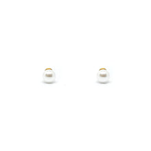 ESE 8544: Gold-Plated White Pearl 6mm Studs w/ Baby Safe Chapita Earrings