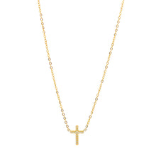 ESP 8545: All IPG 15 Cz Baby Cross Necklace (16.5