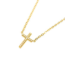 ESP 8545: All IPG 15 Cz Baby Cross Necklace (16.5