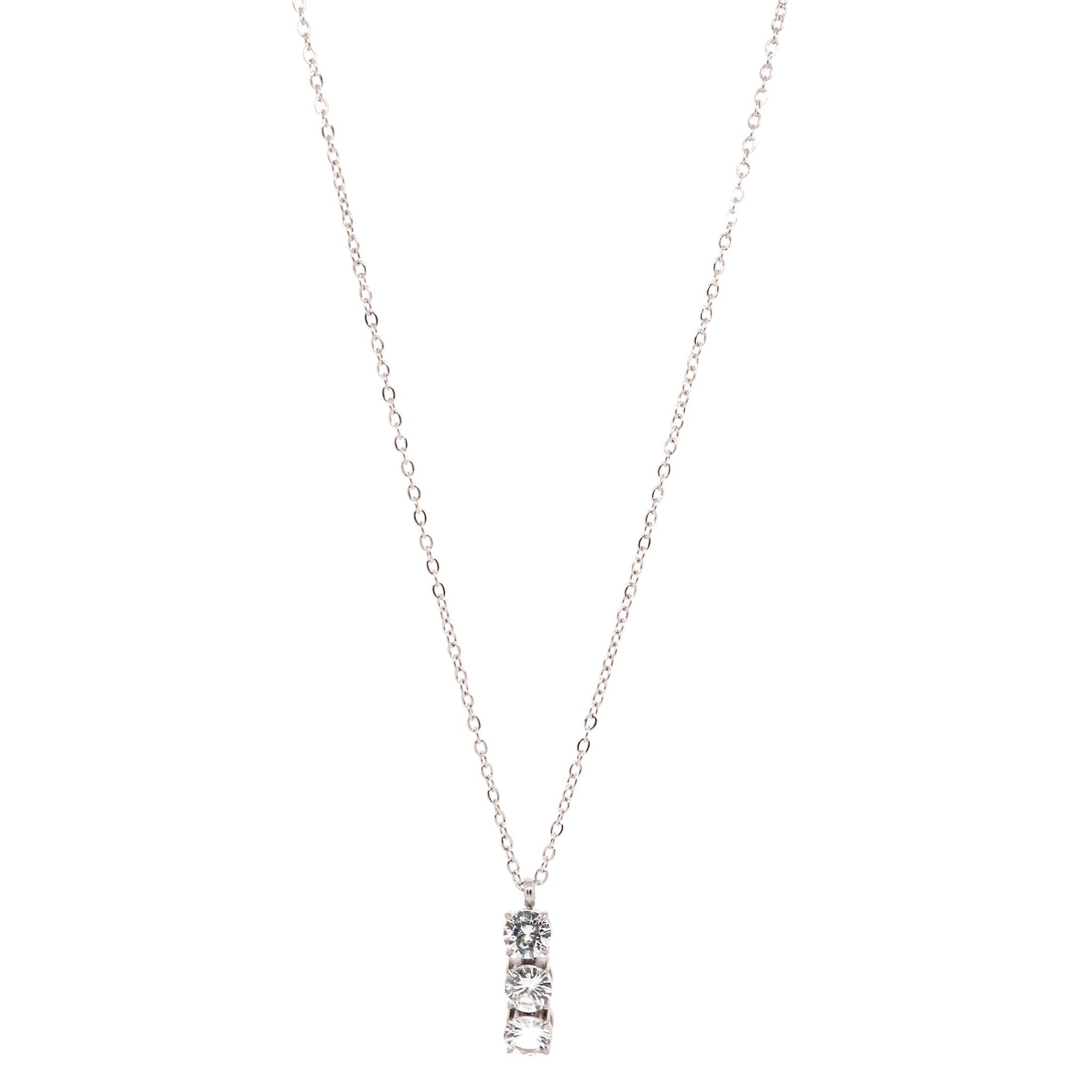 ESN 8548: Triple Dream 6mm Cz Solitaire Necklace (17")