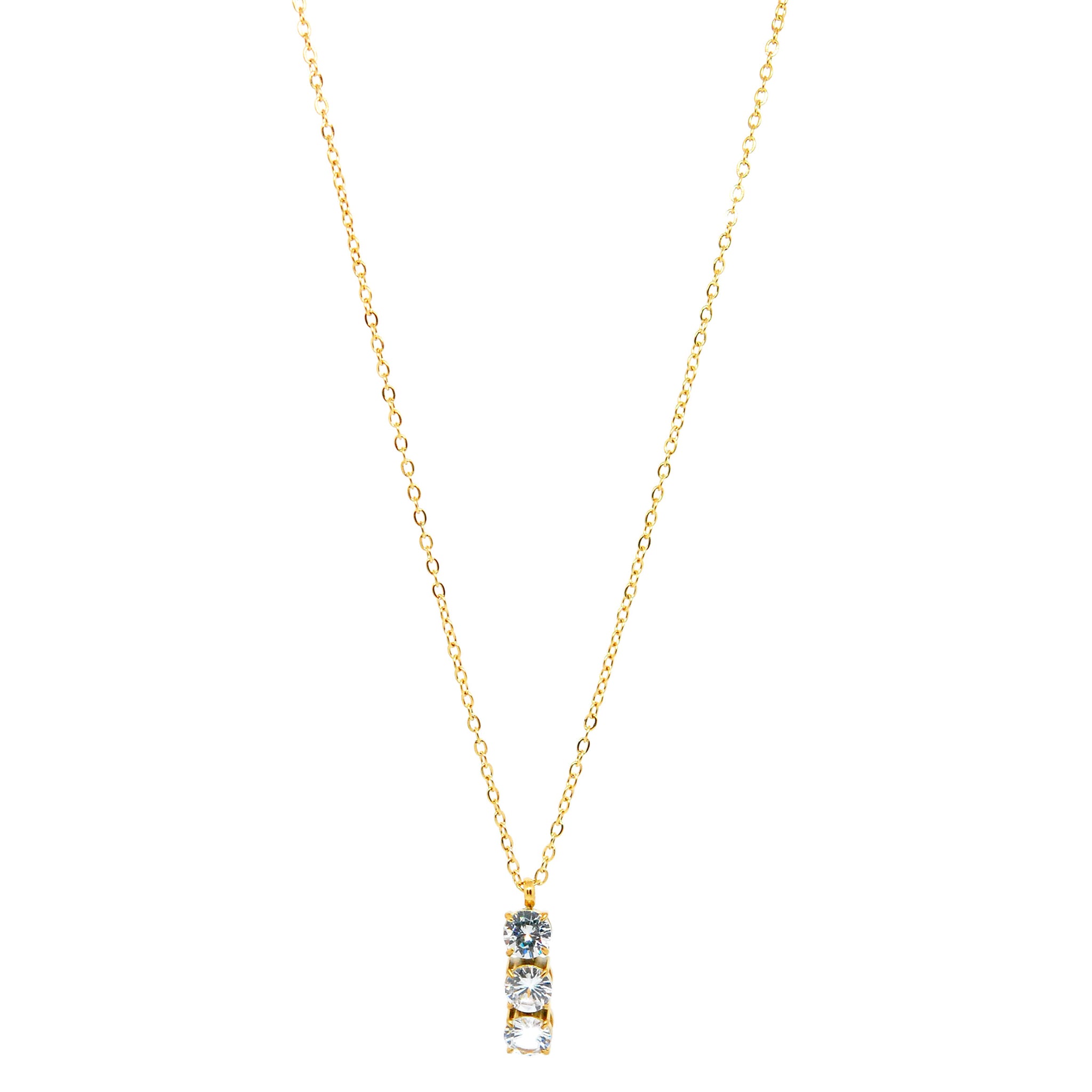 ESN 8549: All IPG Triple Dream 6mm Cz Solitaire Necklace (17")