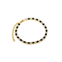 ESBL 8557: All IPG 40 Cz Black & White Tennis Bracelet (4mm) ( 6.5