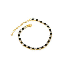 ESBL 8557: All IPG 40 Cz Black & White Tennis Bracelet (4mm) ( 6.5