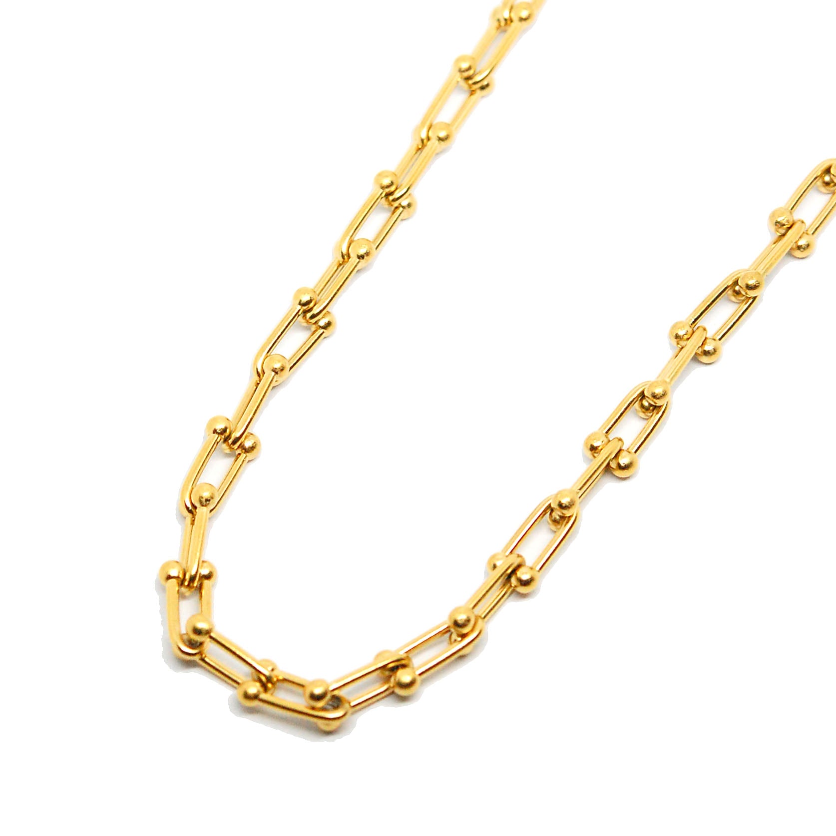 ESN 8569: All IPG Chunky U Link Necklace (17"+2")