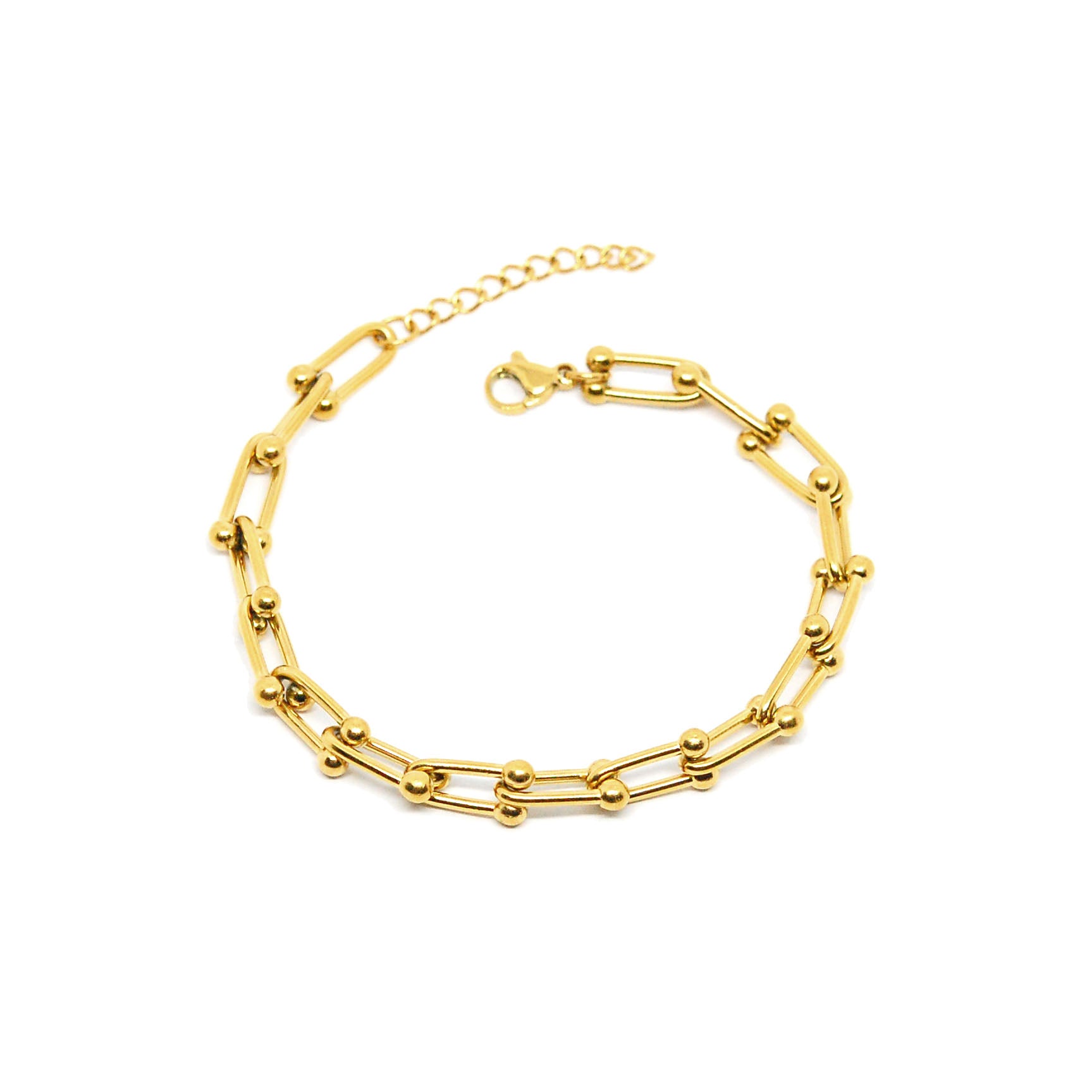 ESBL 8572: Gold Plated Chunky Ball Clip Blet (6.5"+1")