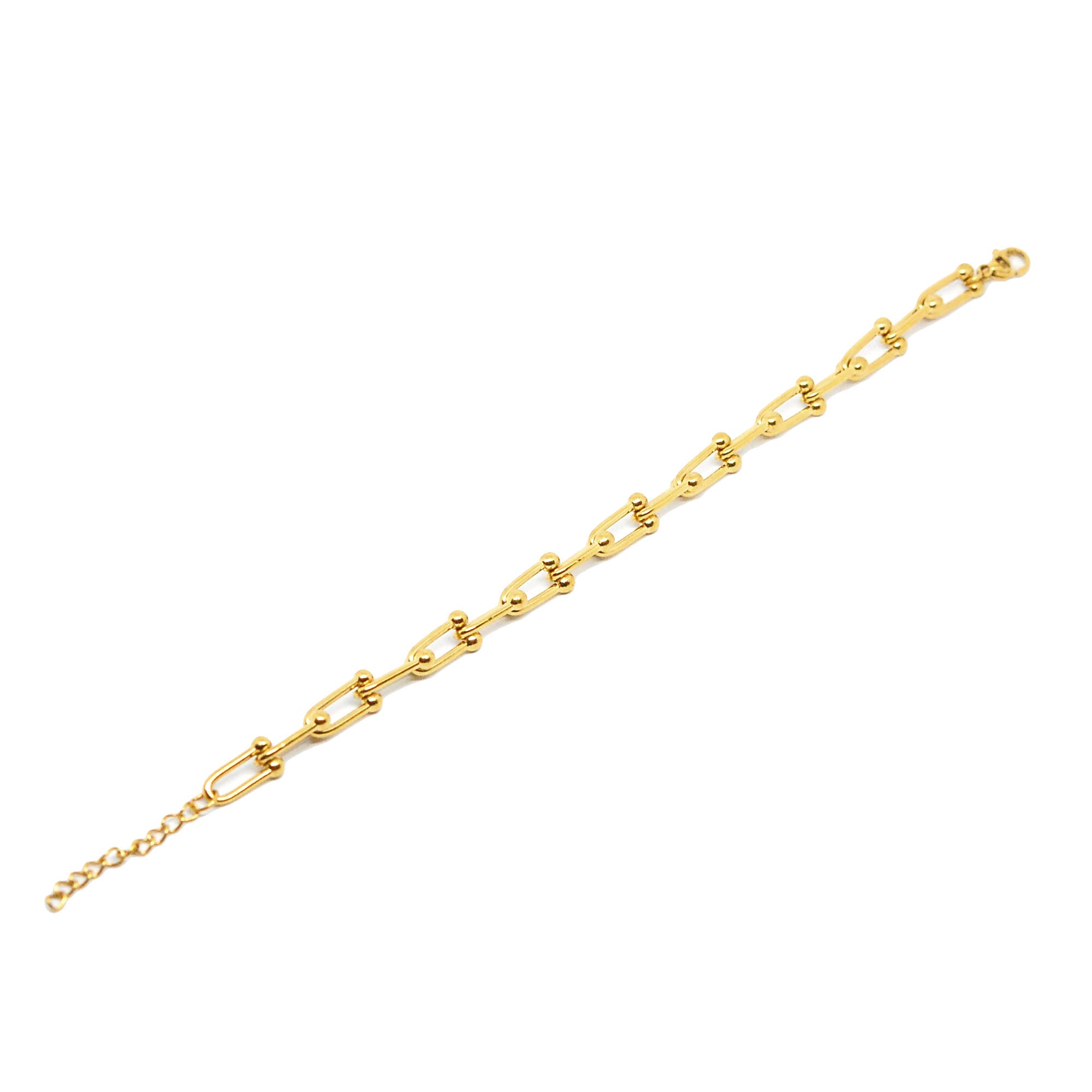 ESBL 8572: Gold Plated Chunky Ball Clip Blet (6.5"+1")