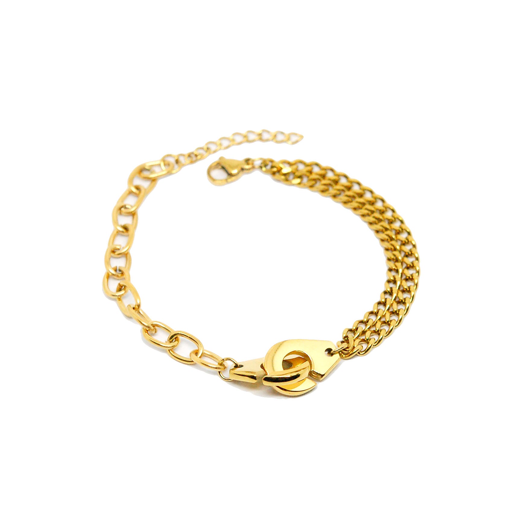ESBL 8574: Gold Plated Entwined Lobster Clasp Blet (6.5"+1")