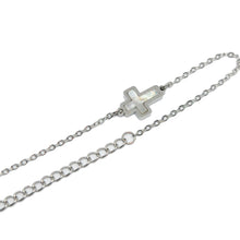 ESBL 8579: S/S Mop Simple Cross Bracelet (6.5