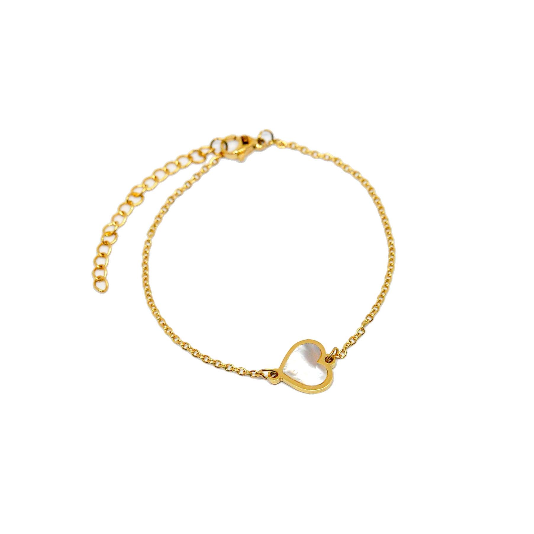 ESBL 8581: All IPG Mop Simple Heart Bracelet (6.5"+2")