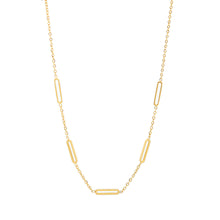 ESN 8588: All IPG Delicate 5 Oblong Necklace (17
