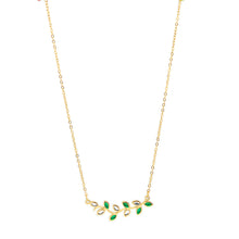 ESN 8590: All IPG Leaf Mixed Color Diamond Pendant Necklace (17